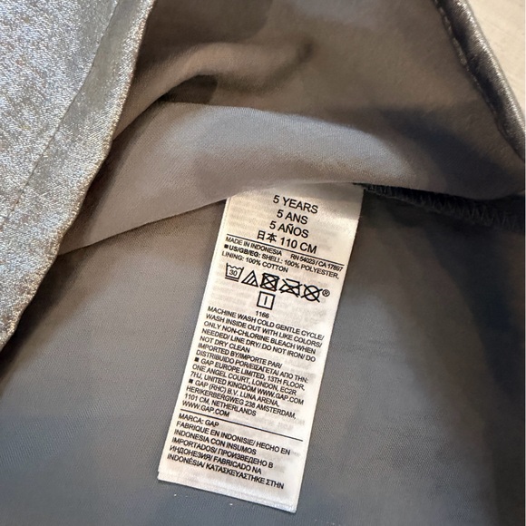 GAP Silver Metallic Bow Girls' Party Dress - Picture 4 of 7